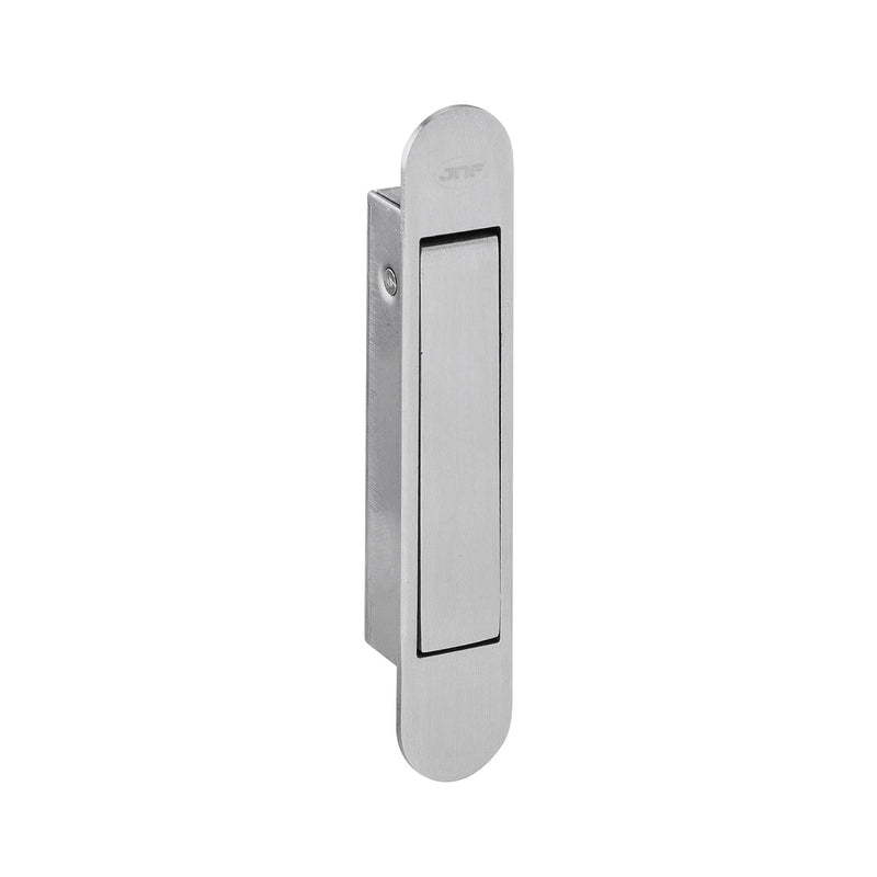 PUXADOR DE EMBUTIR PARA PORTA DE CORRER C/ ALÇDA RETRATIL, EM AÇO INOX ACETINADO