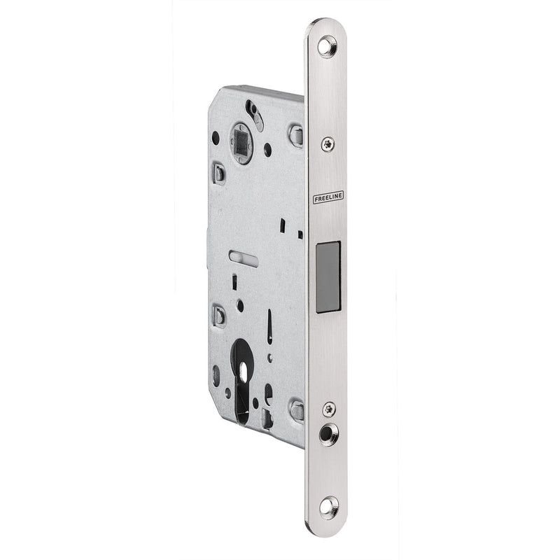 FECHADURA MAGNETICA ACABAMENTO INOX ACETINADO FRENTE REMOVIVEL