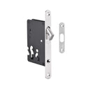 FECHADURA DE EMBUTIR PARA PORTA DE CORRER COM ACABAMENTO EM AÇO INOX ACETINADO